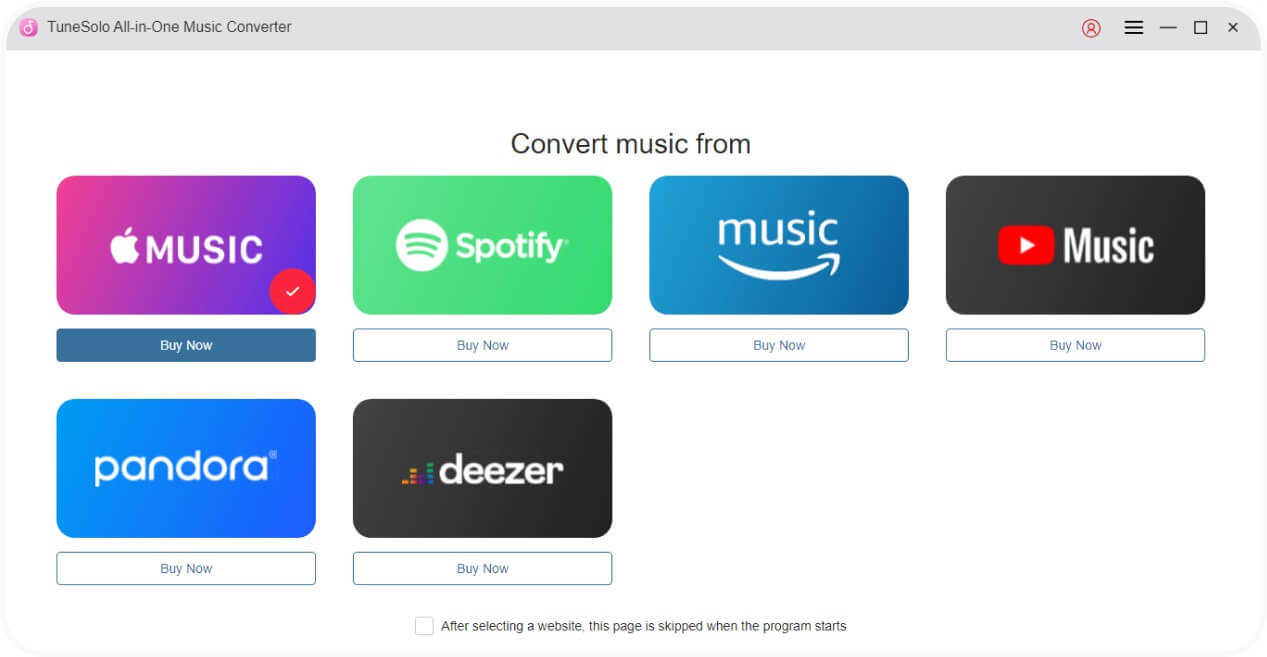 Scegli la piattaforma Amazon Music