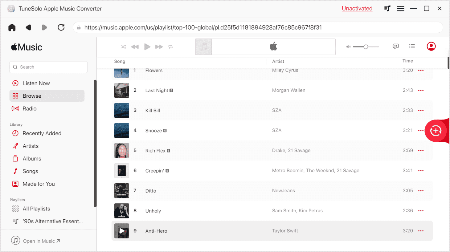 Выберите Apple Music Songs