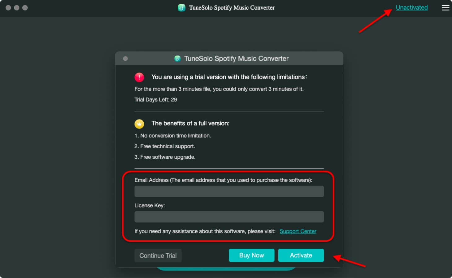 Comment activer Tunesolo Spotify Music Converter