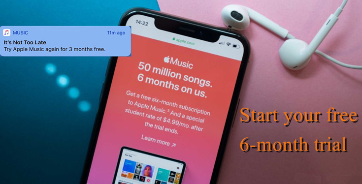 Ottieni la prova gratuita di 6 mesi di Apple Music