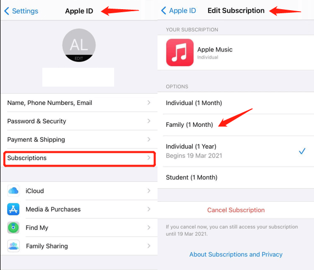 Change Subscription Plan on Your iOS Device
