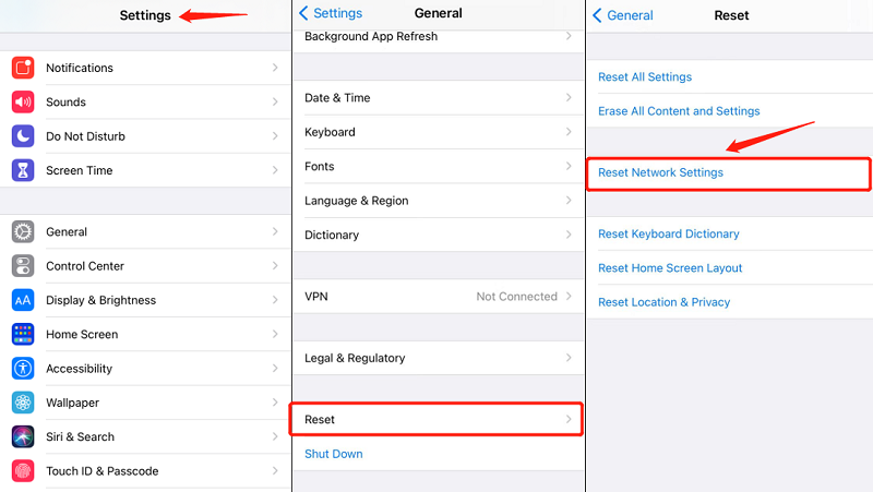 Reset Network Settings on iPhone