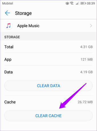 Clear Cache on Apple Music to Fix Apple Music not Working on Android