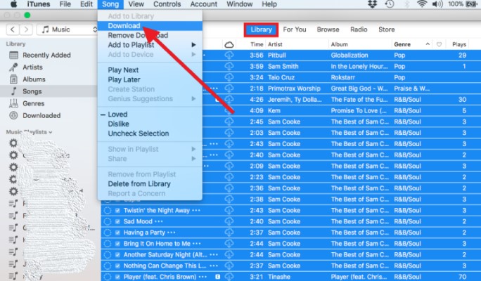 Download all My Apple Music Library Songs in iTunes