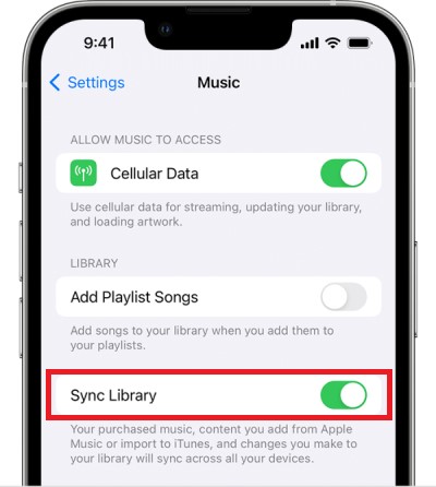 Enable Library Sync on iPhone, iPad, and iPod Touch
