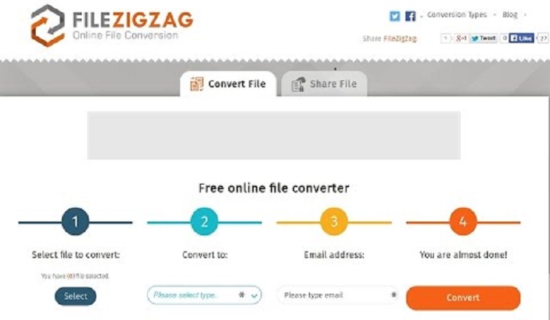 Converti M4P in MP3 con Filezigzag.com