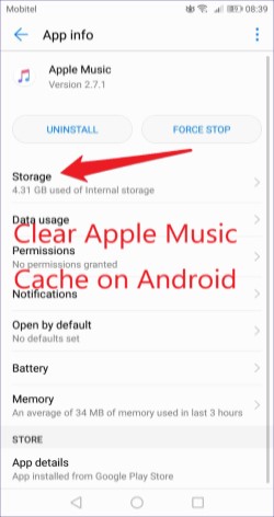 Clear Apple Music Cache and Data