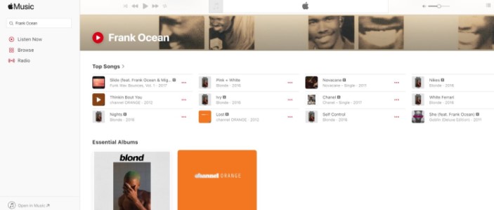 Frank Ocean's Albums on Apple Music