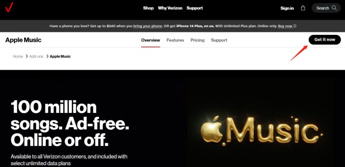 Get Free Apple Music on Verizon