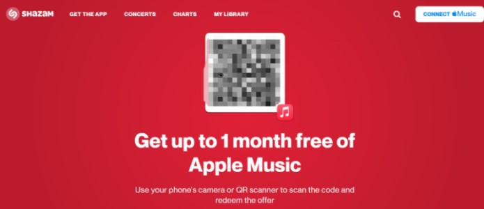 Holen Sie sich kostenlose Apple Music auf Shazam