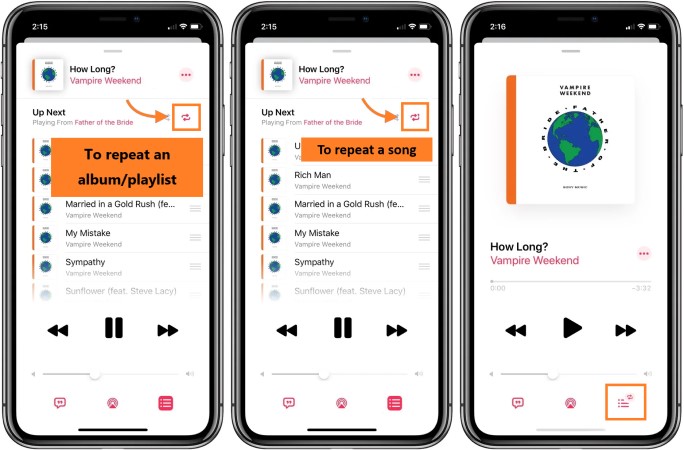 如何在手机上重复播放 Apple Music 上的专辑