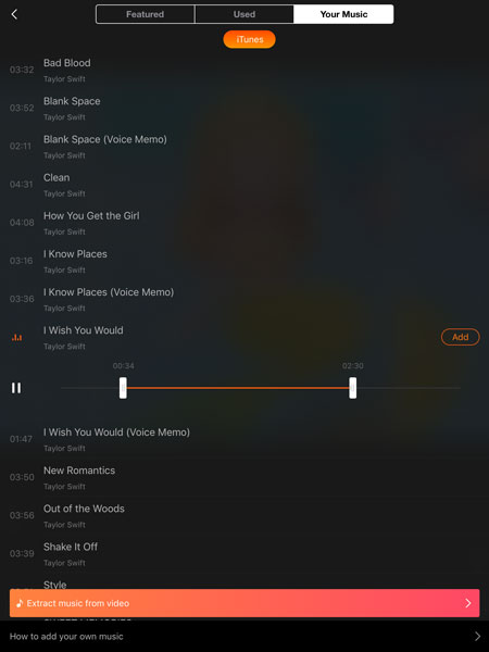 Importa Apple Music su VivaVideo