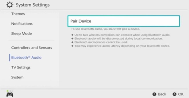 Connect Bluetooth Audio Devices to Switch