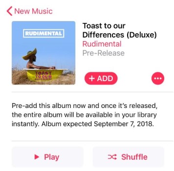 Pre-Save / Pre-Add on Apple Music
