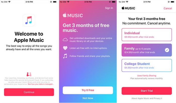 Choose Apple Music Plan 