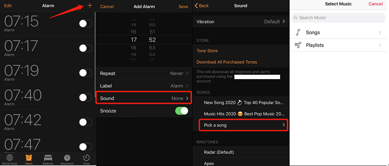 Set Converted Songs as Alarm Tune on your iPhone