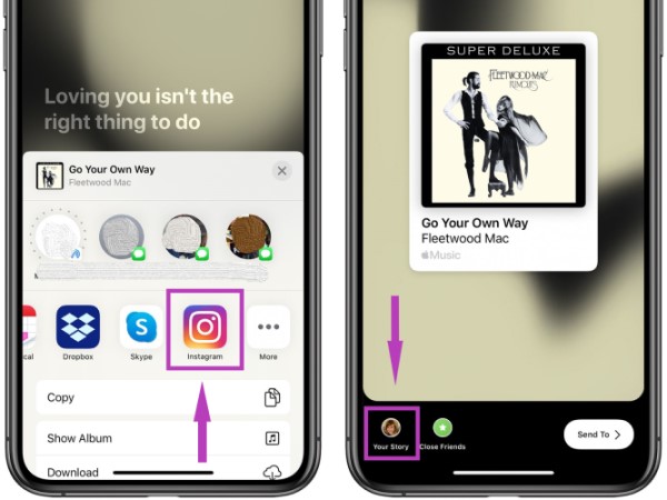Share Apple Music on Instagram Story