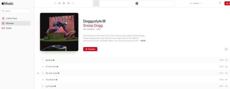 Snoop Dogg ‘Doggystyle’Album on Apple Music