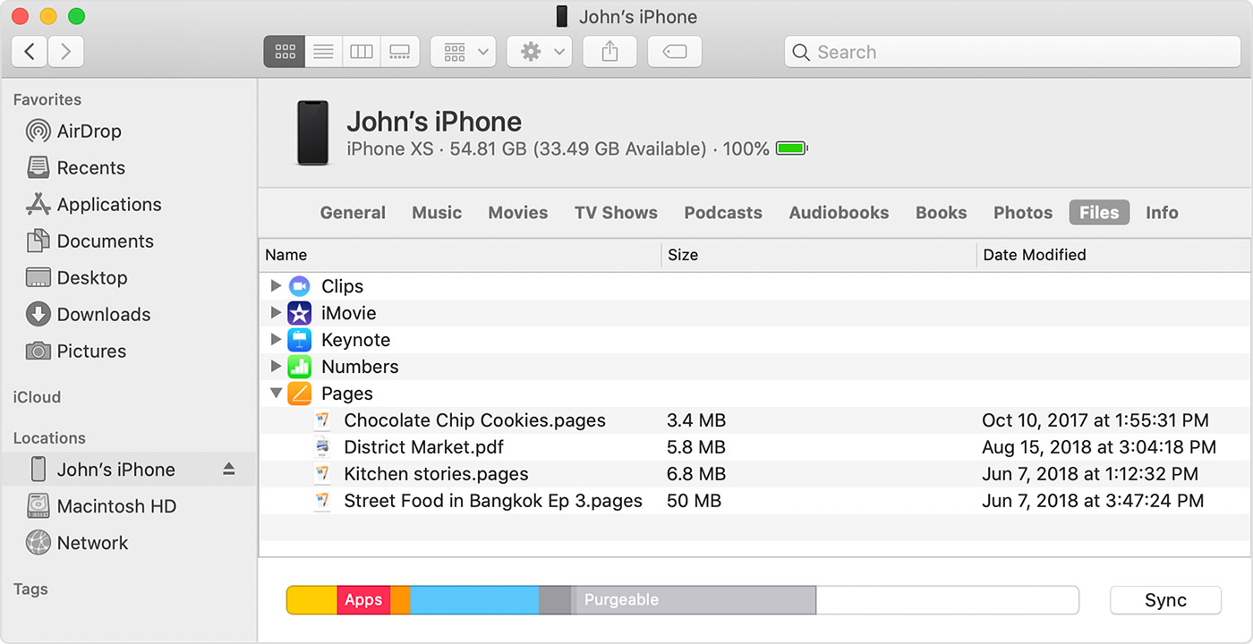 使用 Finder 将 Apple Music 同步到 iPod