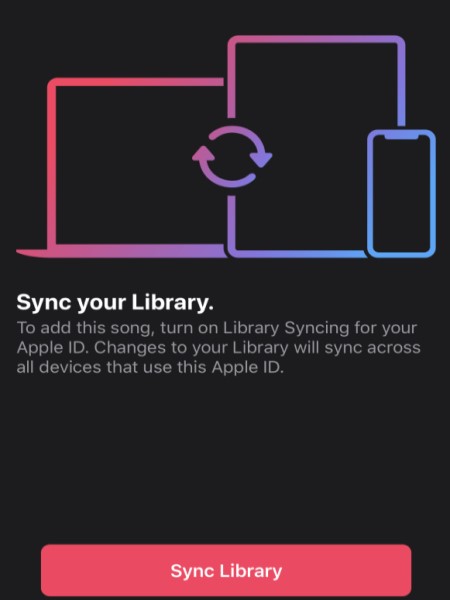 What is Sync Library in Apple Music