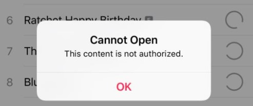 “This Content is Not Authorized” on Apple Music