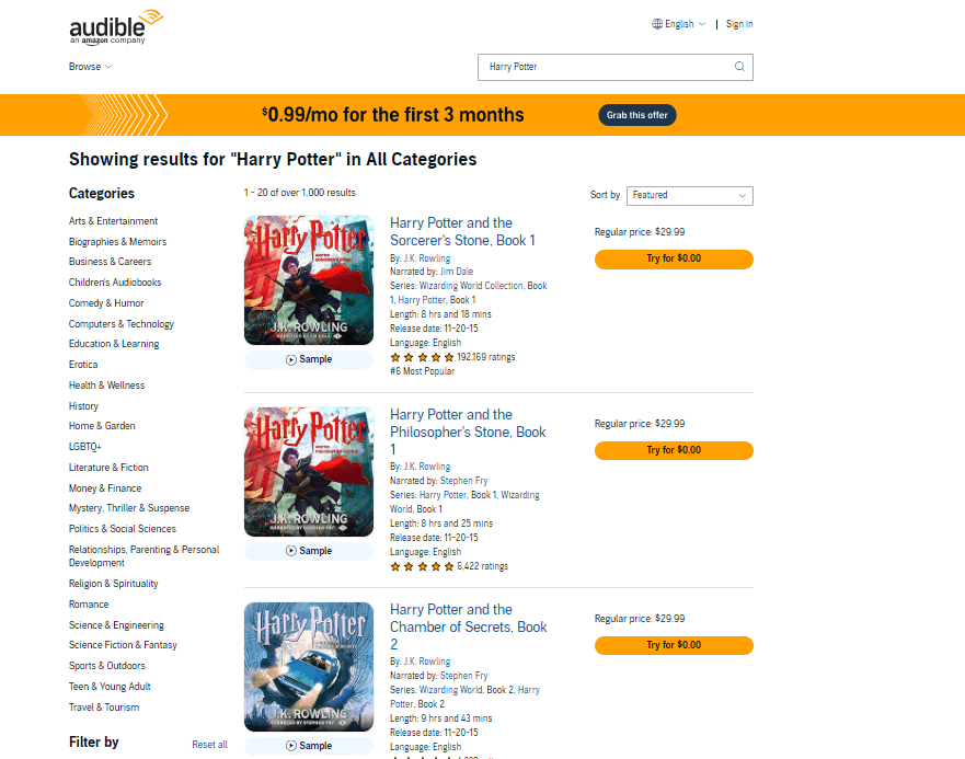 Download Harry Potter Series Audiobooks