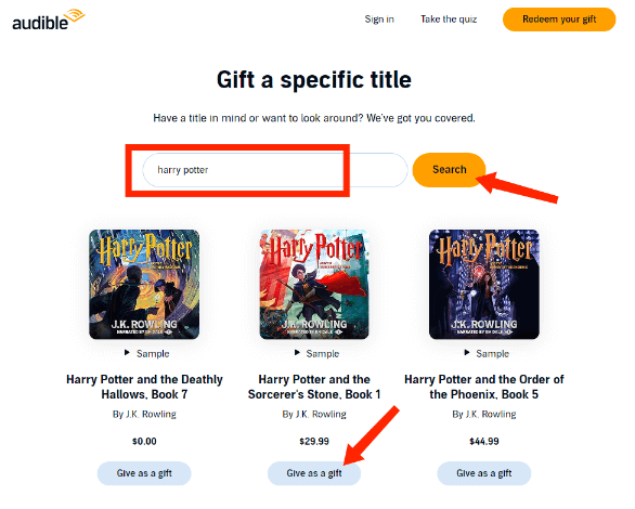 Gift Audiobook Via Audible