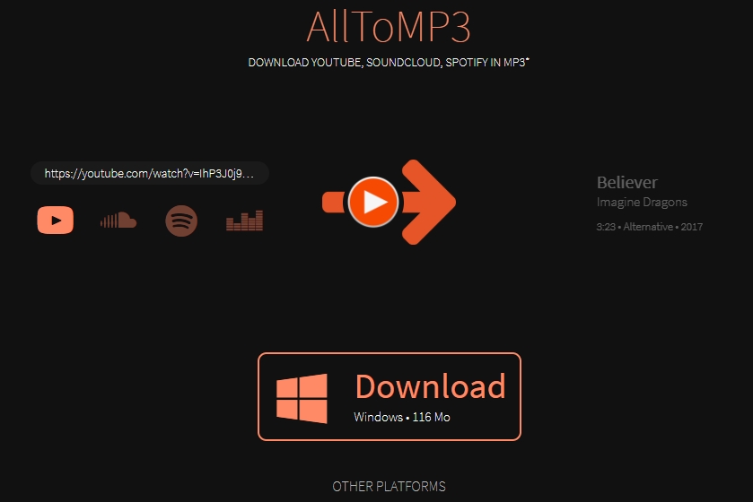 Download MP3 from Spotify with AllToMP3