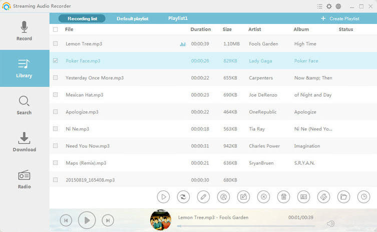 Features of Apowersoft Streaming Audio Recorder