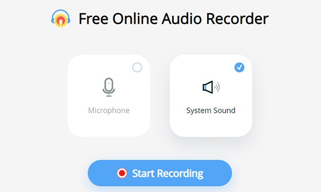 Select the Audio Source as System Sound