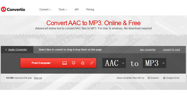 Convert AAX to MP3 with Convertio