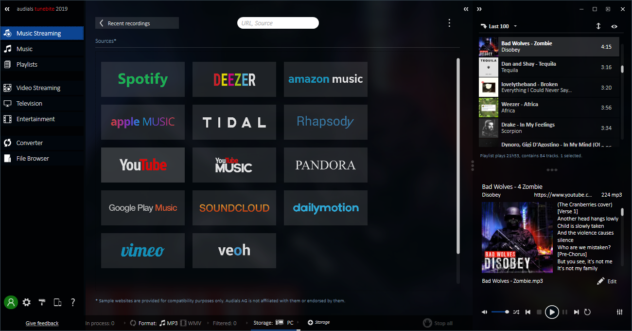 Features of Audial Tunebite Platinum