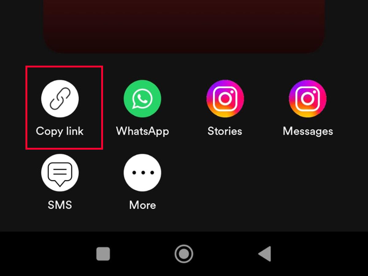 Copy the Link of Spotify Song