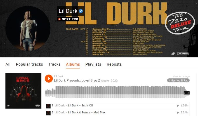 Lil Durk's Albums on SoundCloud