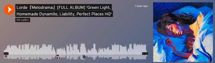 Álbum de Lorde [Melodrama] en SoundCloud