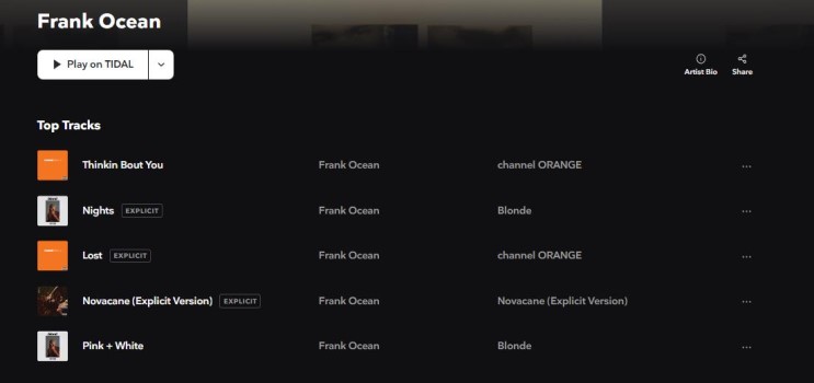 Stream Frank Ocean's Albums on Tidal