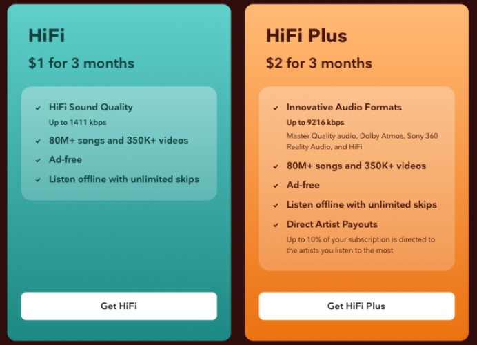 Difference between Tidal HiFi vs HiFi Plus