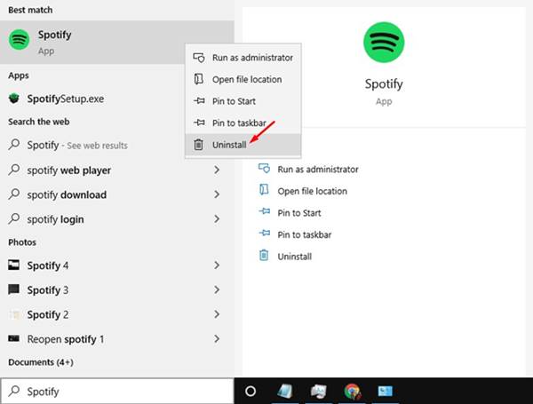 Uninstalling And Reinstalling Spotify App