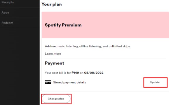 Change Spotify Payment Date and Plans