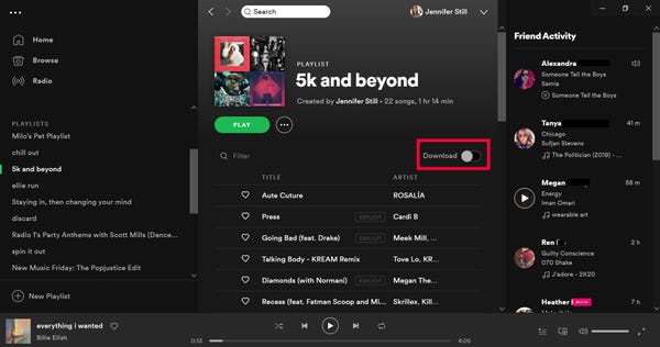 Descargar Spotify Lista de reproducción con Premium