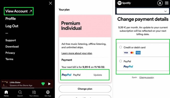 How to Switch Payment Method on Spotify