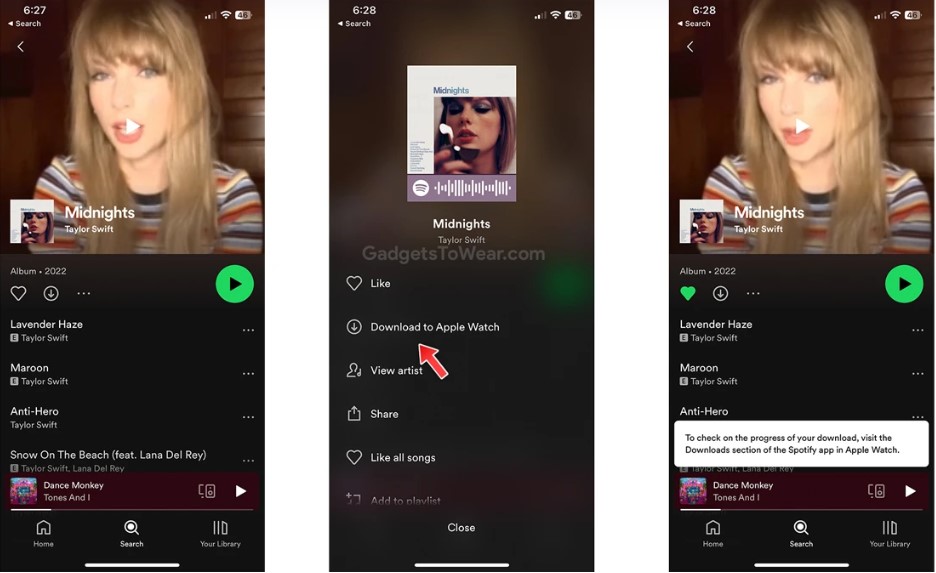 How to download Spotify Playlists on Apple Watch from iPhone