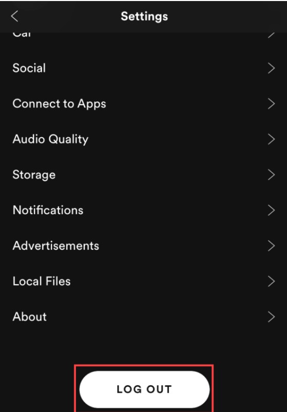 Log out of Spotify on Mobile Devices