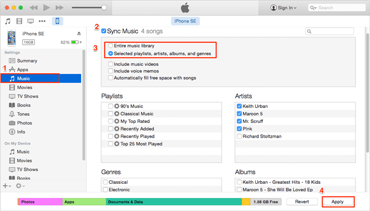 Transfer Spotify Musica su iphone con itunes