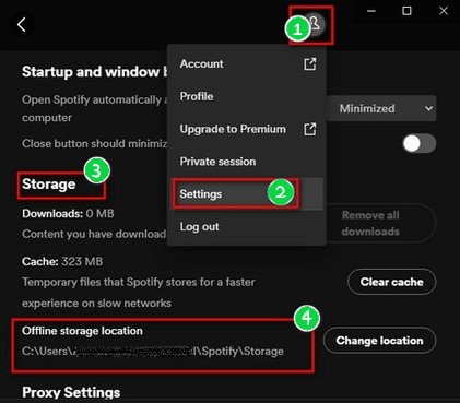 Find The Default Download Location of Spotify