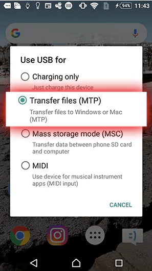 Manual Way Of Transferring Of Files