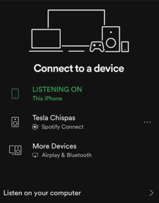 Stream Spotify on Tesla via Spotify Connect