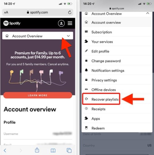 Recover Deleted Spotify Playlist on Mobile