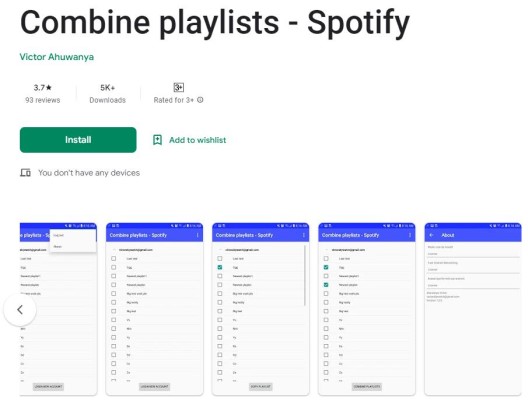 Spotify Playlist Merger App