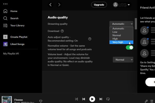 Spotify Reproductor web versus aplicación de escritorio: calidad de audio
